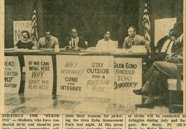 Civil rights era photo of newspaper clipping