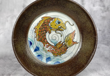 ceramic plate with Chinese art fish