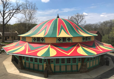 carousel building exterior - colorful roof