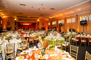 Chairs lined up in the Spanish Ballroom