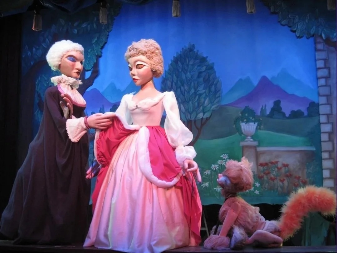 A puppet in a pink princess dress