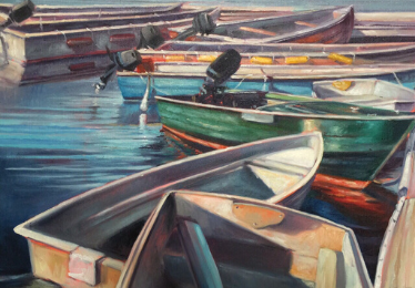 painting of boats