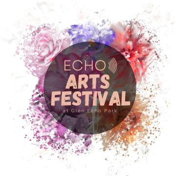 echo arts festival colorful logo with text