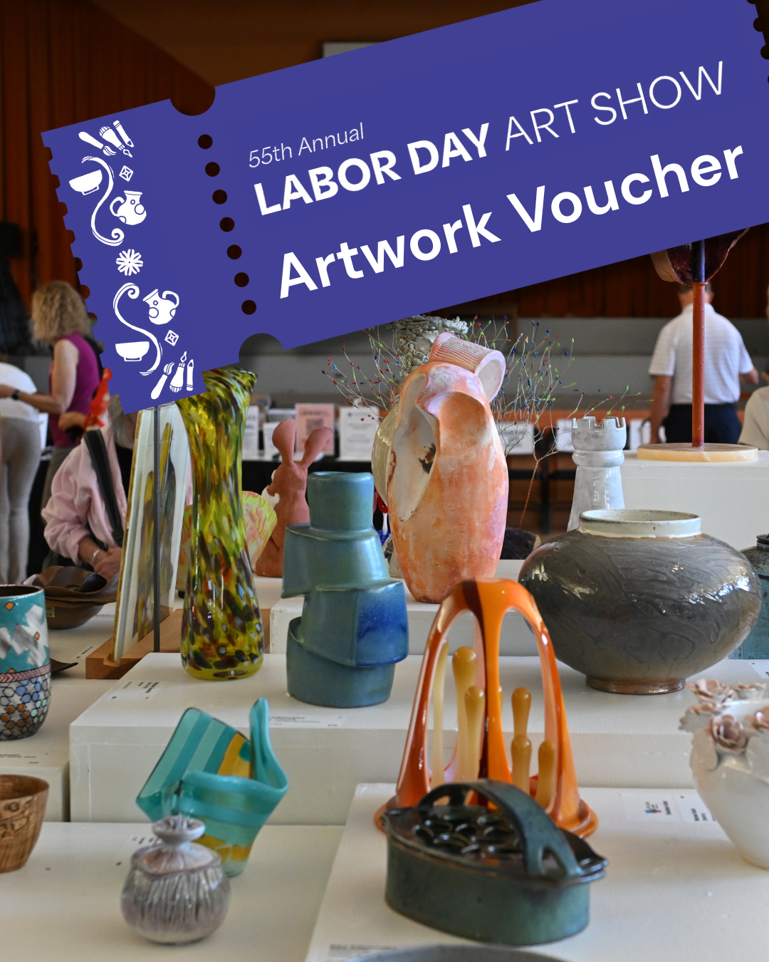 Artwork with a blue coupon graphic