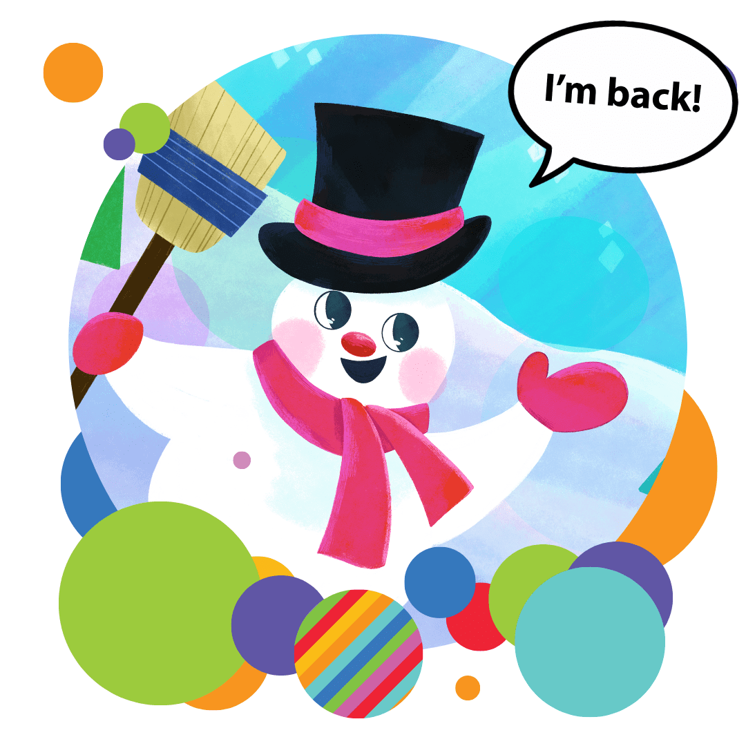 A snowman dancing