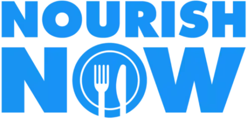 Nourish Now logo blue text