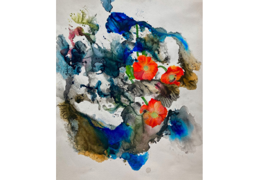 Abstract multicolor watercolor painting