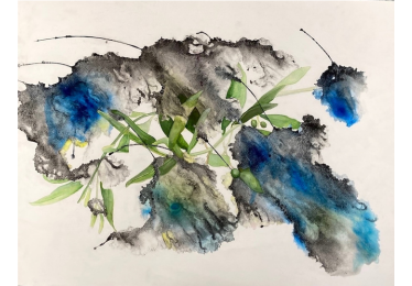 Abstract multicolor watercolor painting
