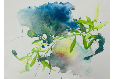 Abstract multicolor watercolor painting