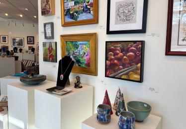 Holiday Art show in popcorn gallery