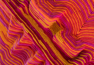 pink and orange 3D textile wall art