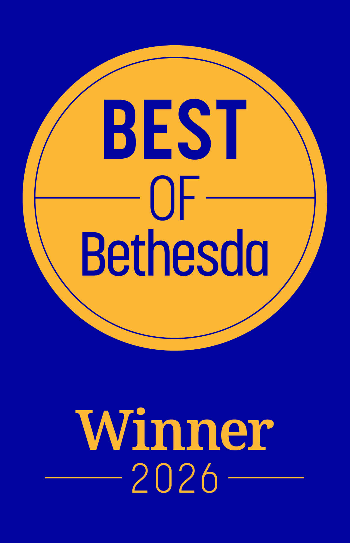 Best of Bethesda Winner icon dark blue background gold and white text