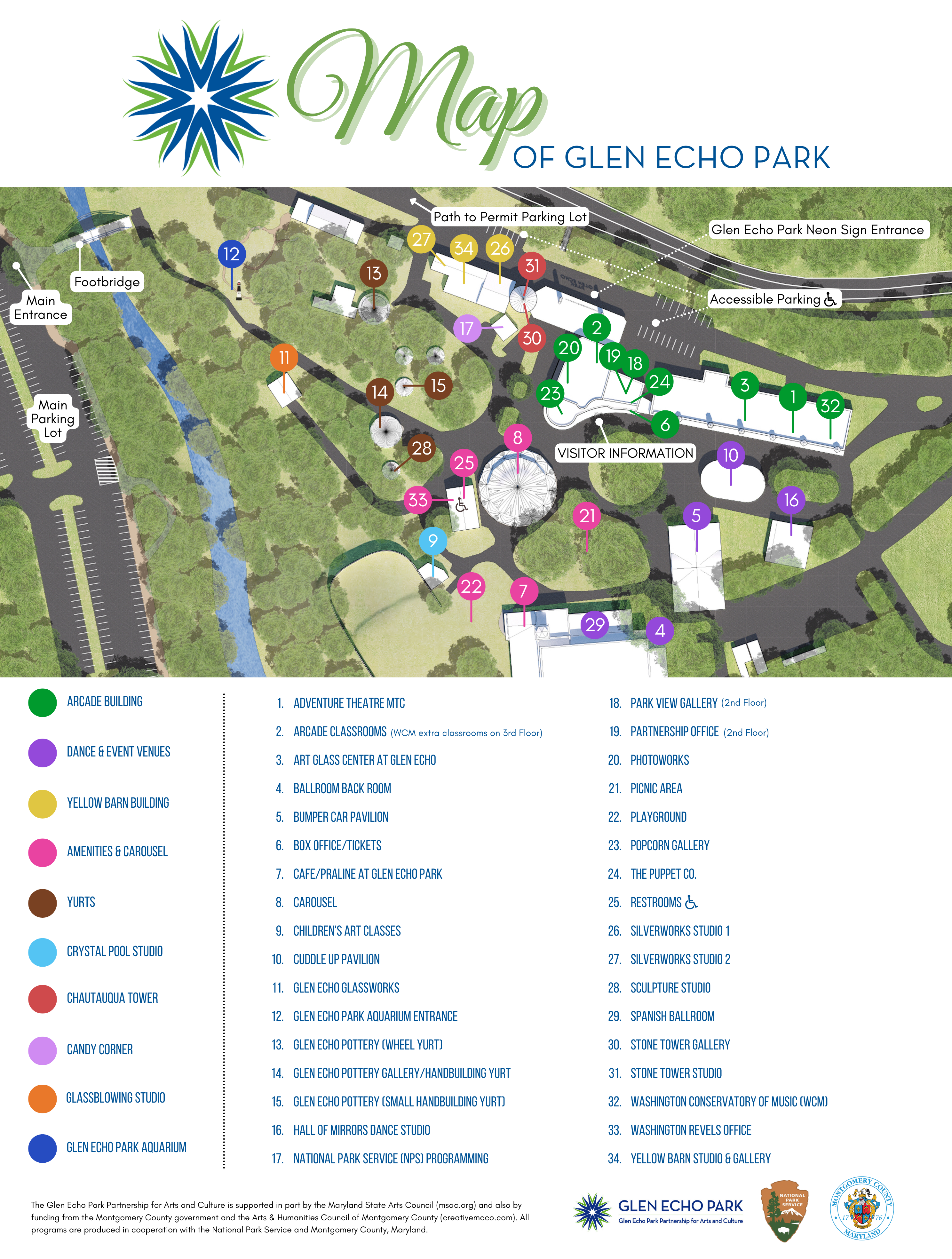 Map of Glen Echo Park