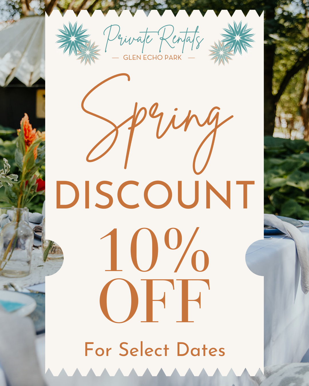 Rentals Discount coupon graphic