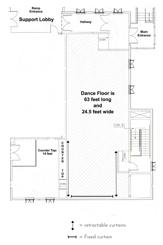 Diagram of Ballroom Back Room Floor Plan