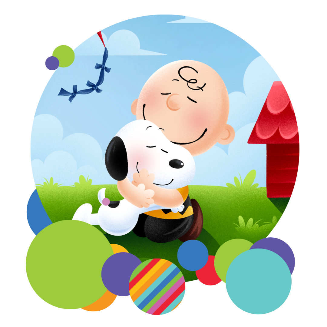 Charlie Brown with Snoopy cartoon