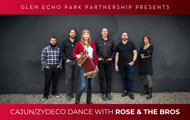 Rose and the Bros hold their instruments