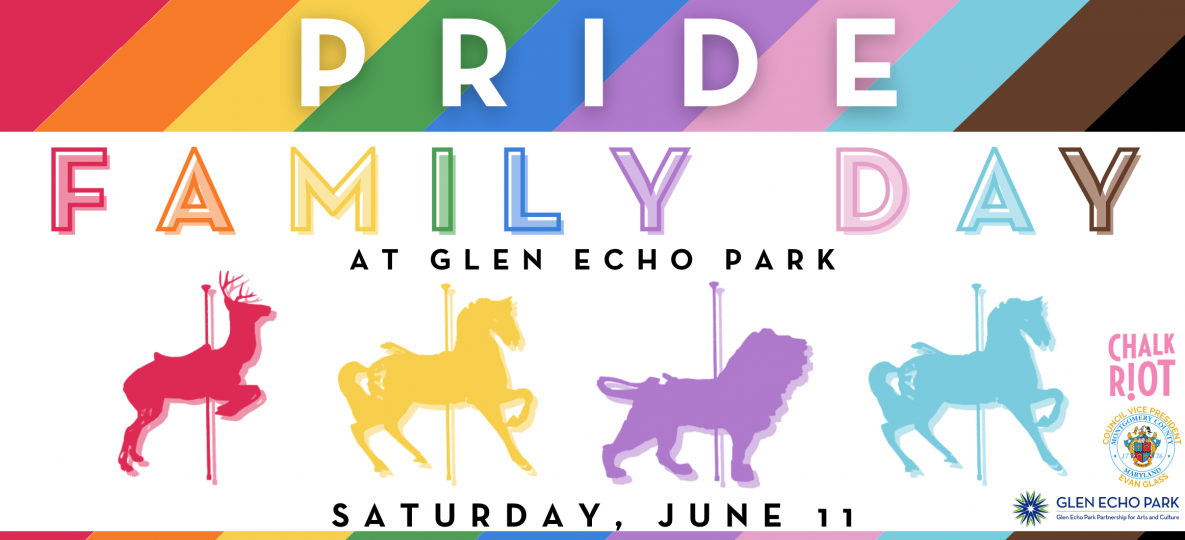 Pride Family Day rainbow carousel horses