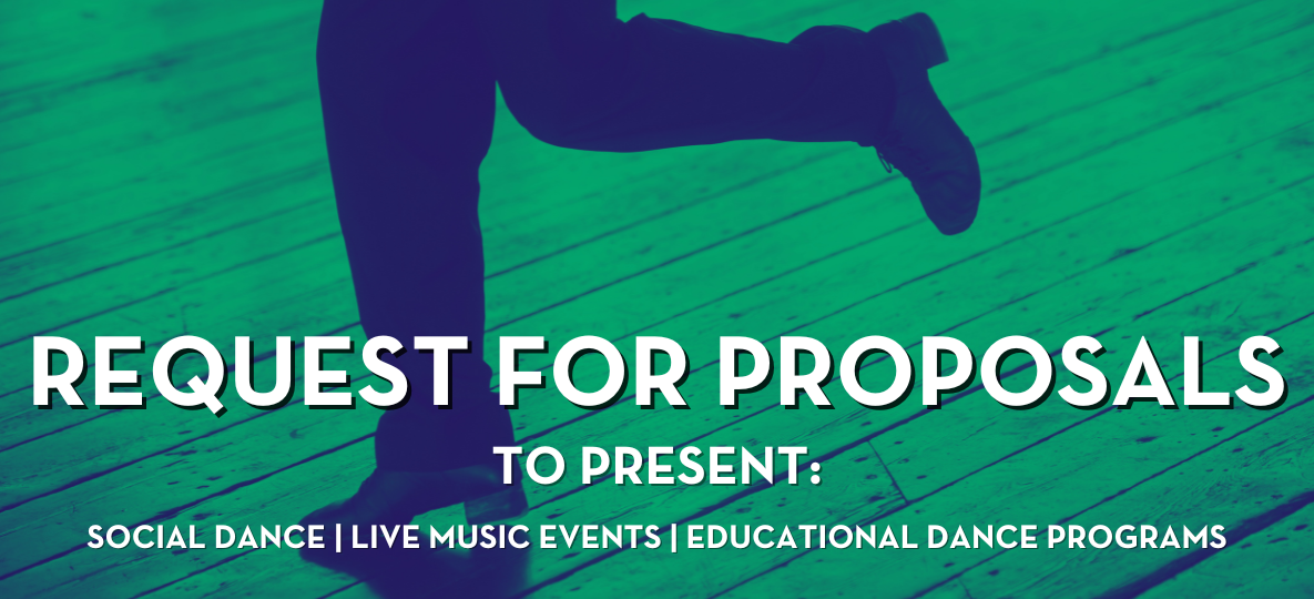 Dance & Music RFP green and blue graphic