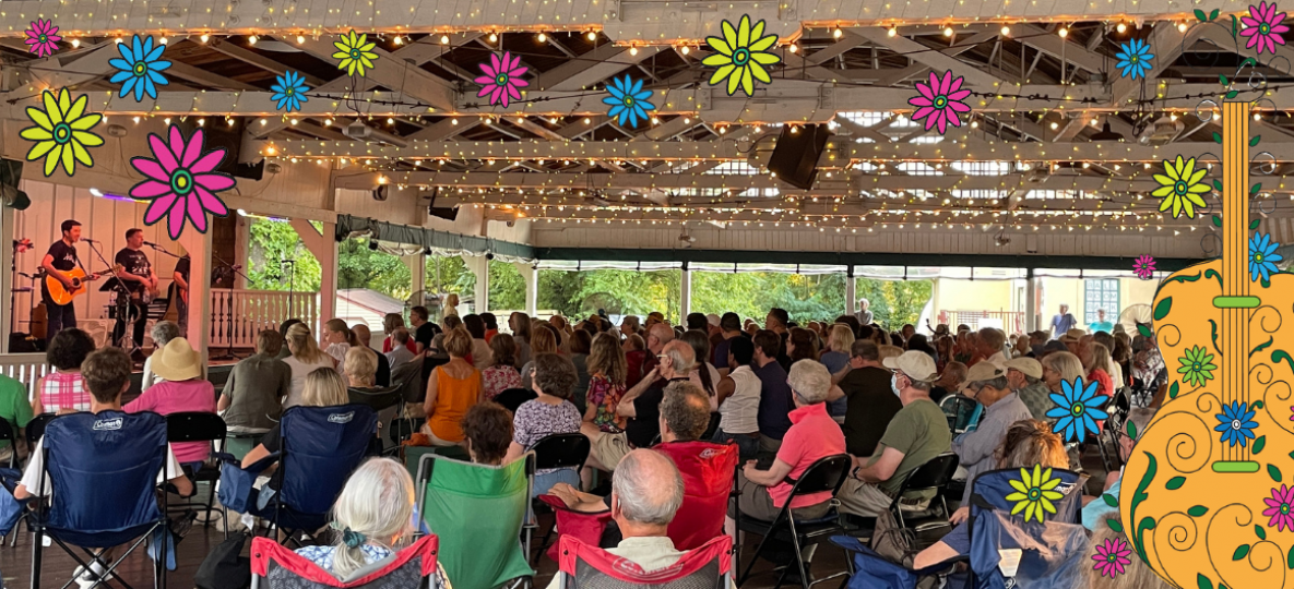 Summer Concert with flowers and guitar