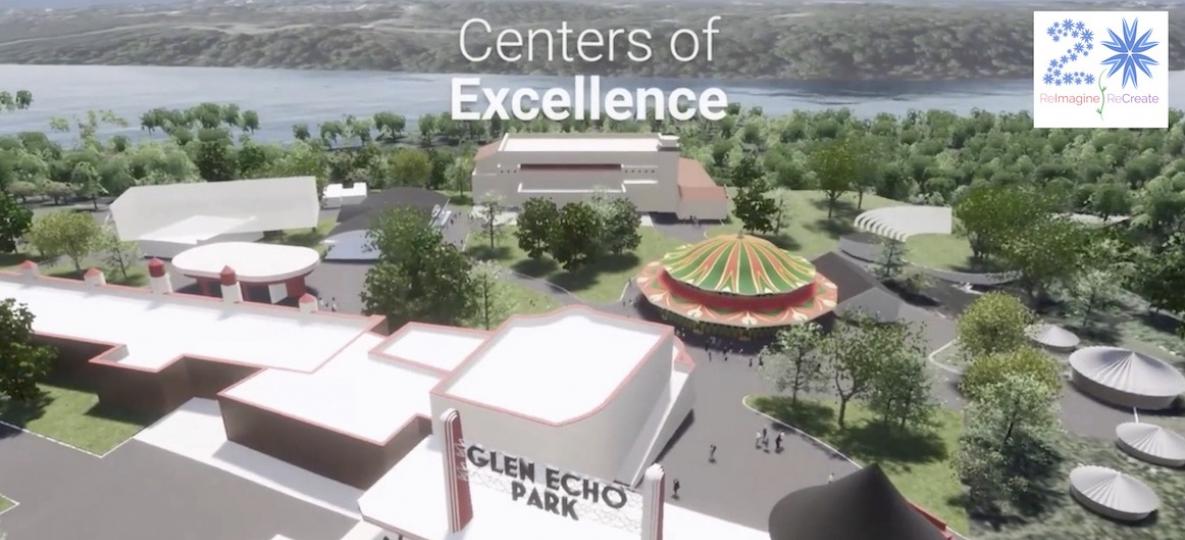 Overview of Glen Echo Park with Centers of Excellence