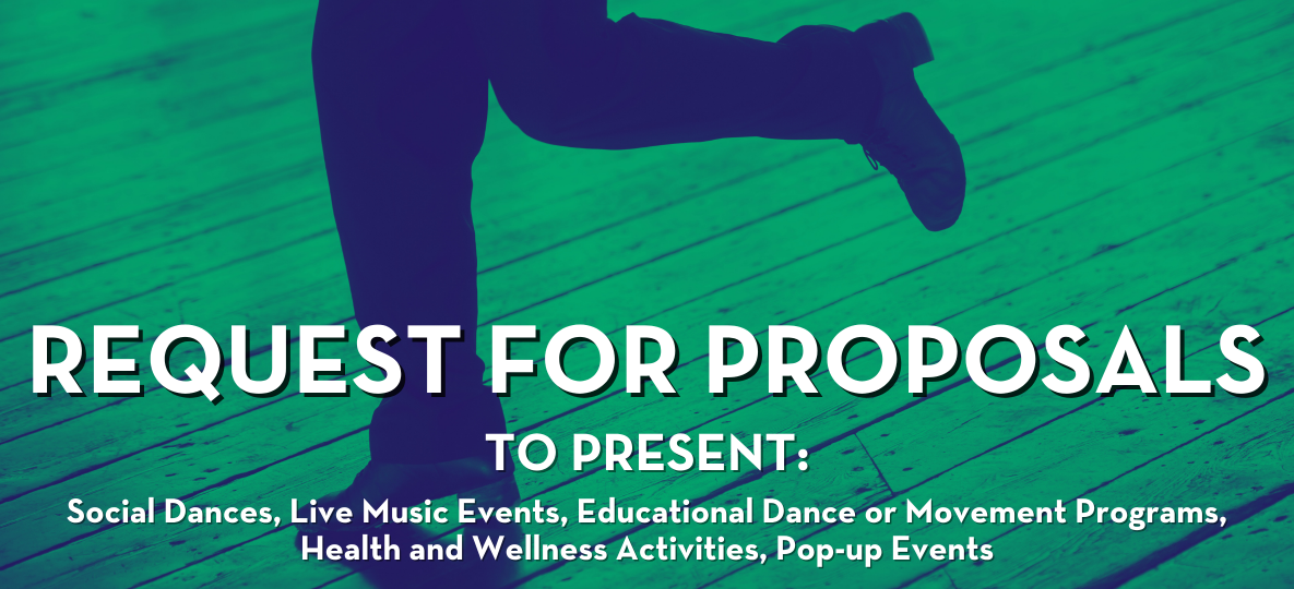 Dance & Music RFP green and blue graphic
