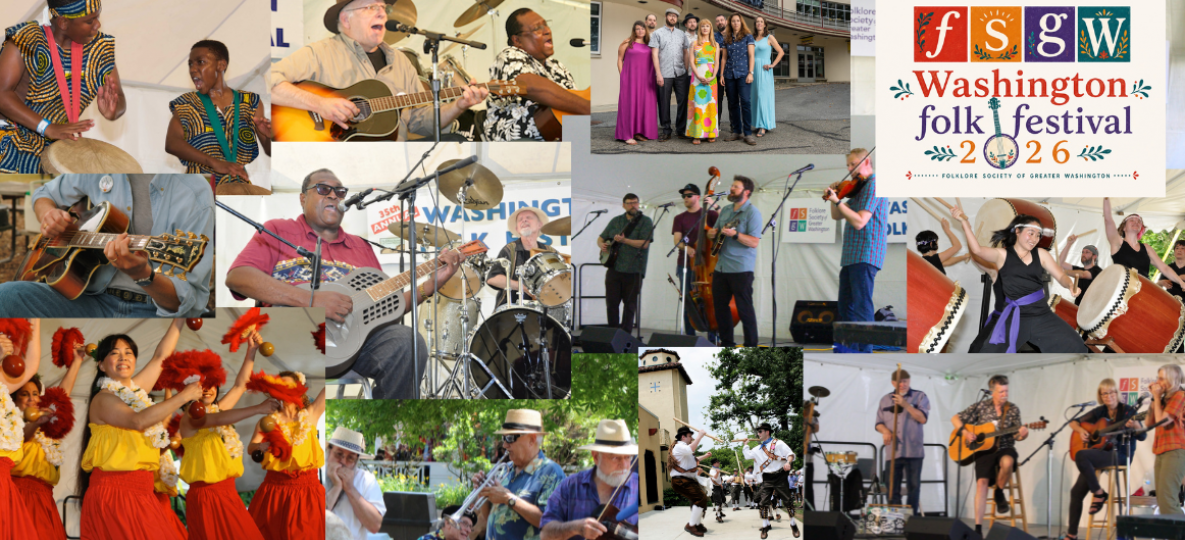 Collage of colorful images of diverse performers at festivals over the past few years - dancers, drummer, singers, etc.