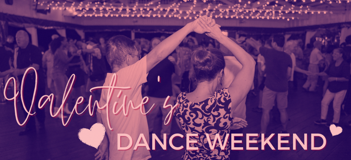 Dancers with a purple and pink gradient