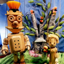 A wooden giant puppet