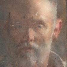 A painted portrait close up of a man