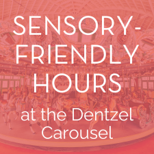 Sensory-friendly red square with carousel image
