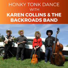 Karen Collins and the Backroads Band hold their instruments