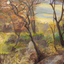Painting of woods in autumn