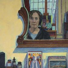 A portrait of a woman in a mirror