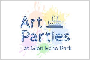 Art Parties logo with birthday cake