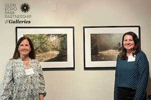 MEET THE ARTISTS: REBECCA DORAN & STACY SMITH EVANS Two artists stand in front of their photographs
