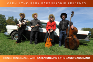 Karen Collins & the Backroads Band hold their instruments