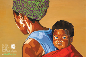 A painting of a woman and child