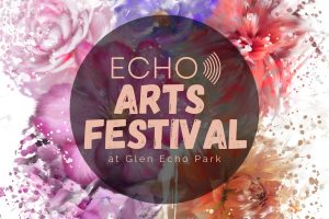 Echo Arts logo: red, pink, purple, orange flowers.