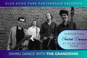 The Grandsons hold their instruments