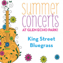 Summer concerts logo with yellow guitar