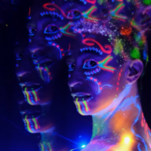 Purple surrealist portrait