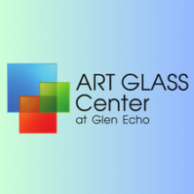 Art Glass Center logo on gradient background