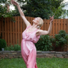 Dancer in pink dress.