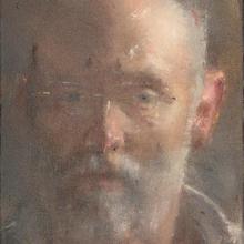 A painted portrait close up of a man