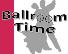 Ballroom Time logo with silhouette of couple dancing