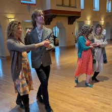 Waltzers in a ballroom