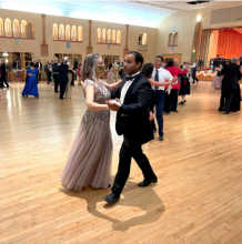 Waltzers in a ballroom