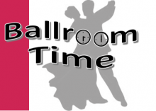 Ballroom Time logo with silhouette of couple dancing