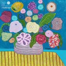 Abstract painting of flowers